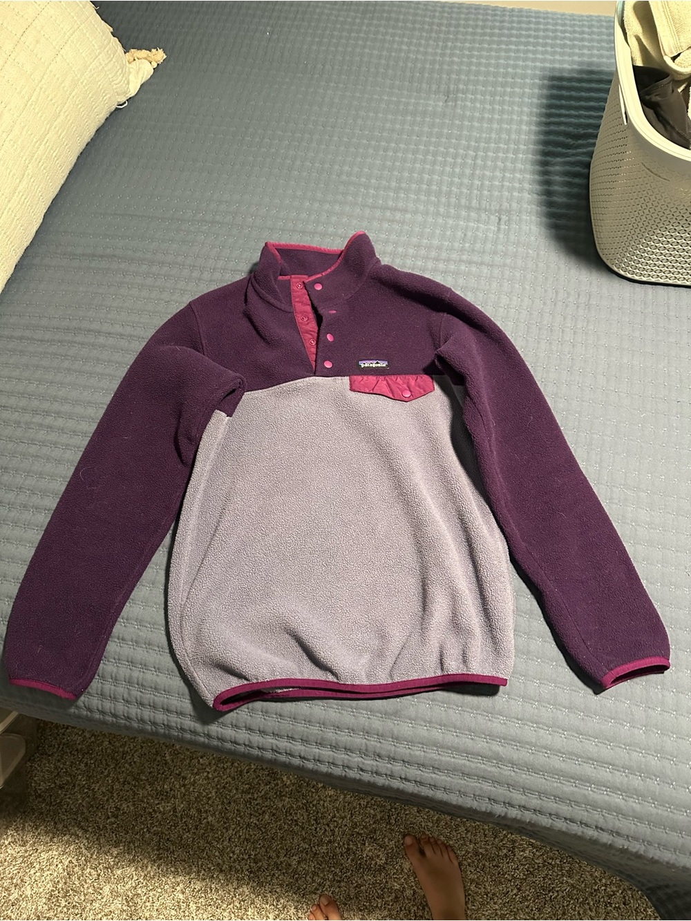 Patagonia Two-Tone Snap-T Fleece Pullover - Purple